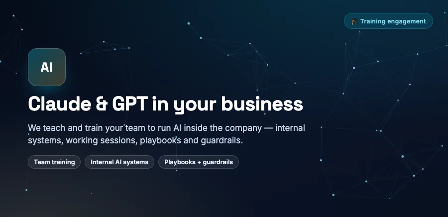 Claude and GPT in your business — internal AI training and systems